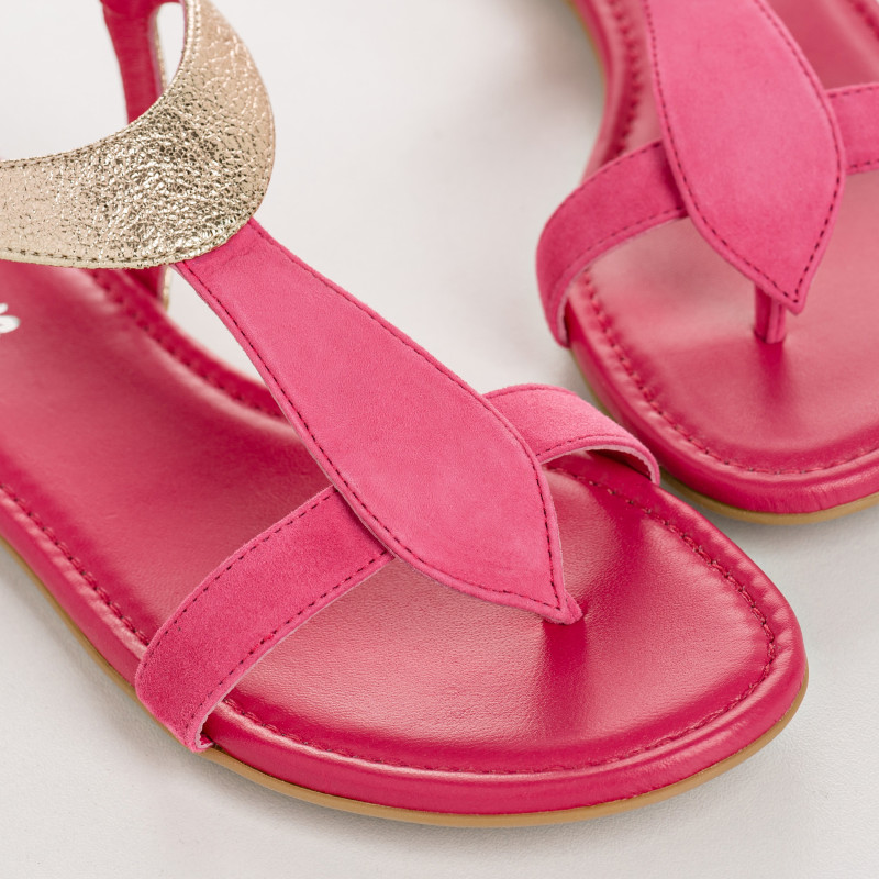 Bernie velvet leather and metal sandals