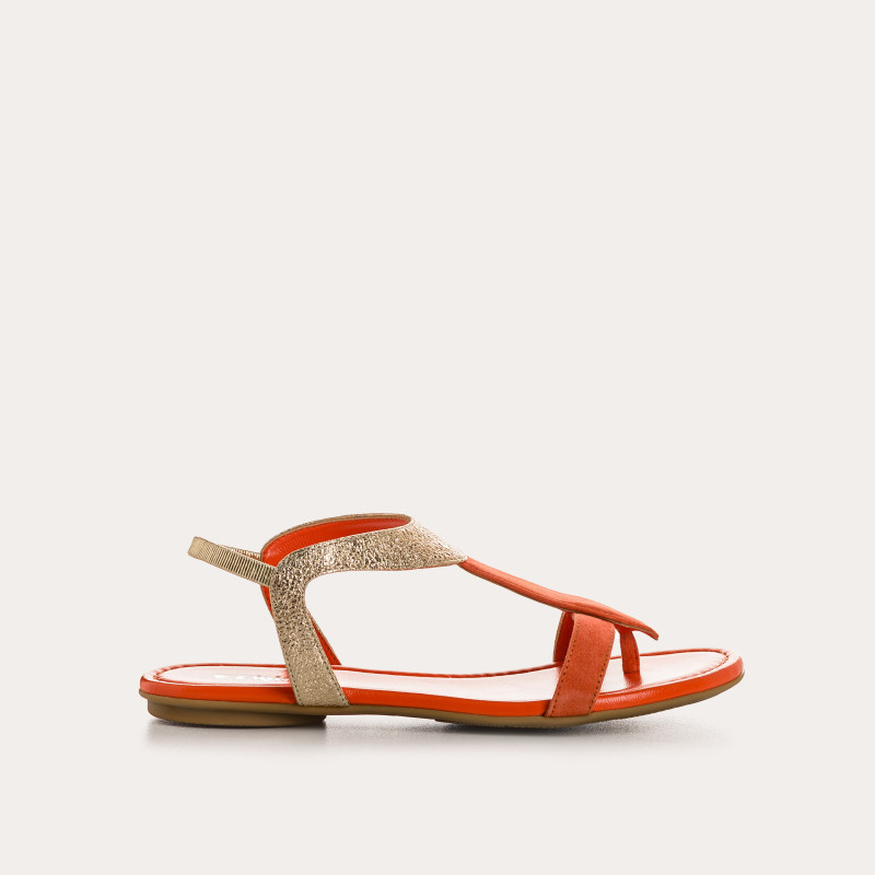 Bernie velvet leather and metal sandals