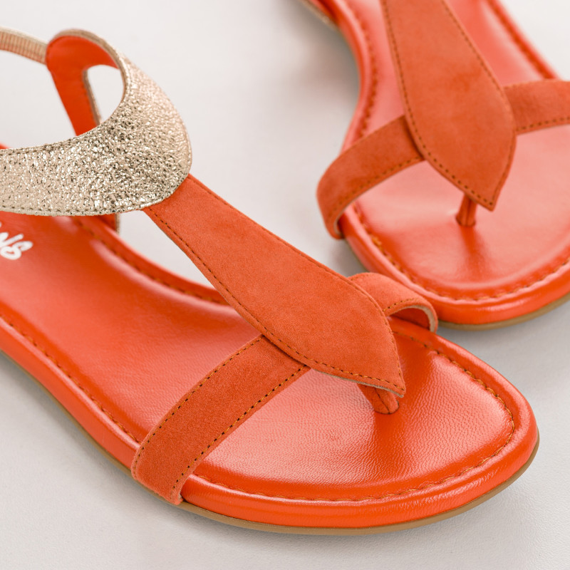 Bernie velvet leather and metal sandals