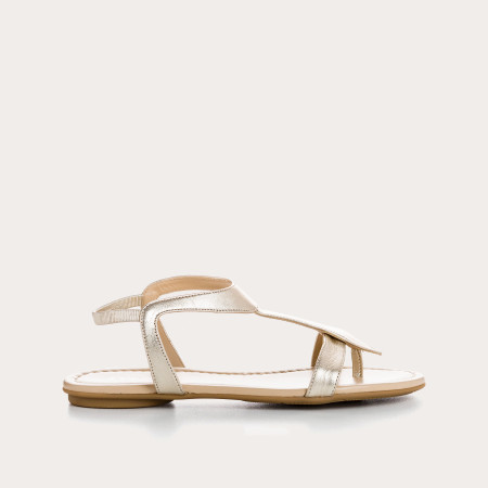 Flat Sandals Woman Shine Metallic Leather - Bernie | Reqins