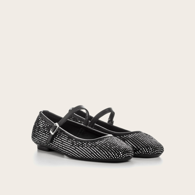 Black rhinestone mary janes | Elegance and shine signed Reqins