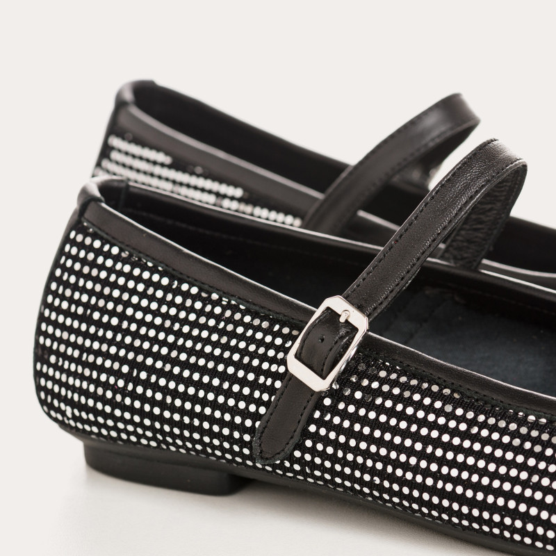 Black rhinestone mary janes | Elegance and shine signed Reqins