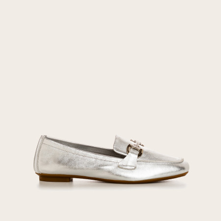 Silver moccasins Hamilton leather | Elegance & Brightness - Reqins