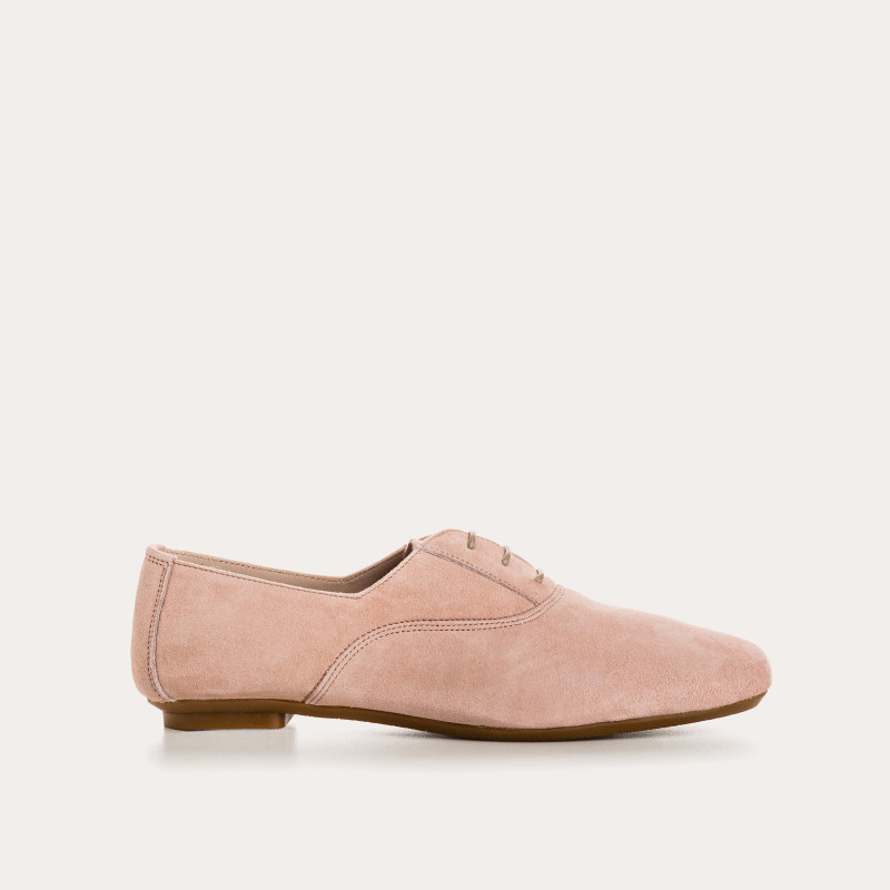Suede flat derbies