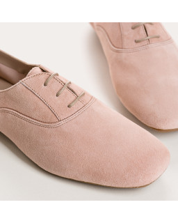 Suede flat derbies