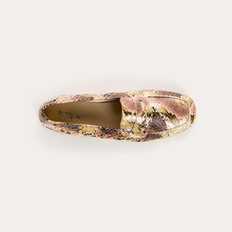 Loafers Hema Snake in embossed leather - Reqins