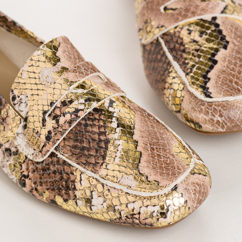 Loafers Hema Snake in embossed leather - Reqins