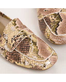 Mocassins Hema Serpent en cuir embossé - Reqins