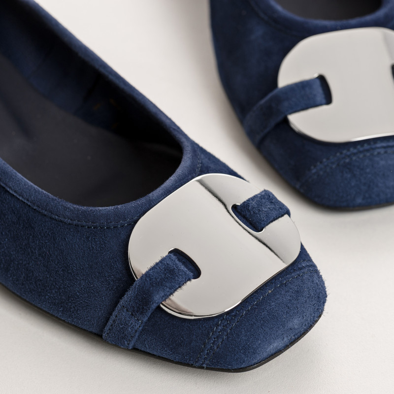 Klarissa Suede Heel Ballerinas | Reqins