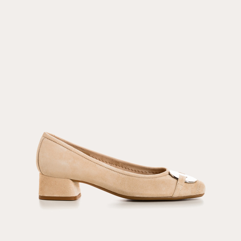 Klarissa Suede Heel Ballerinas | Reqins