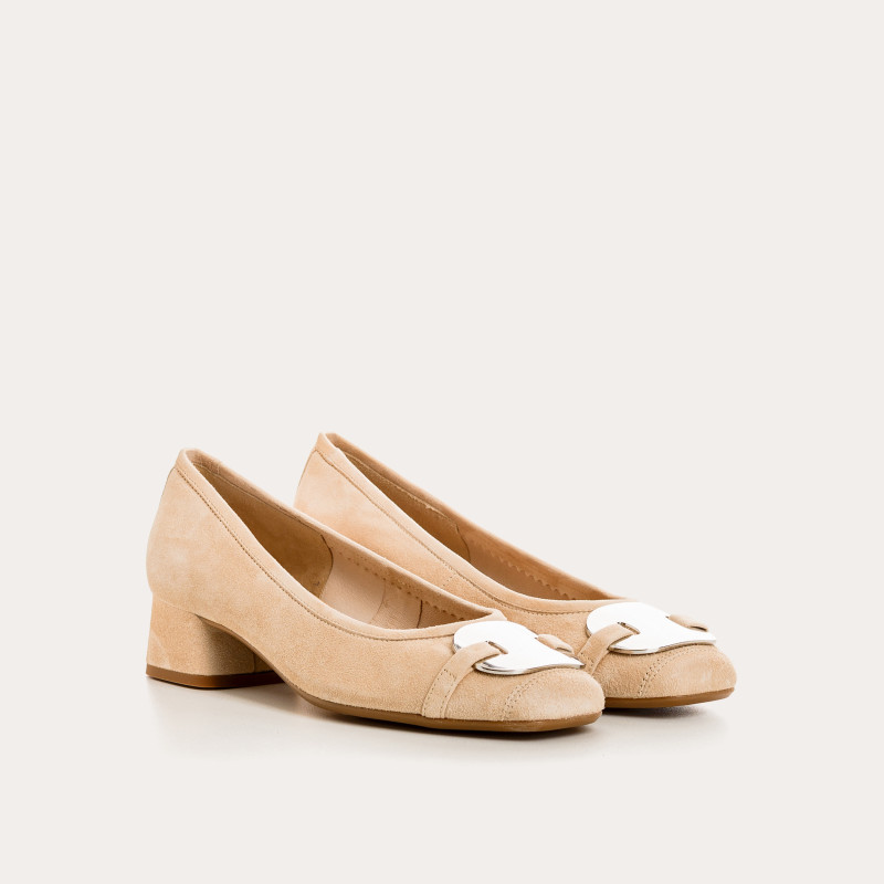 Klarissa Suede Heel Ballerinas | Reqins