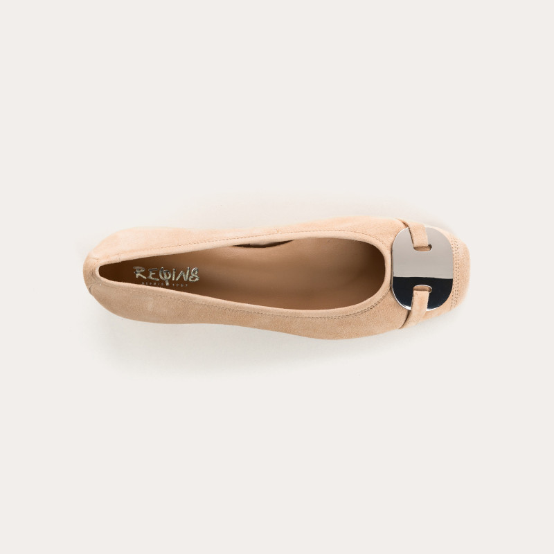 Klarissa Suede Heel Ballerinas | Reqins