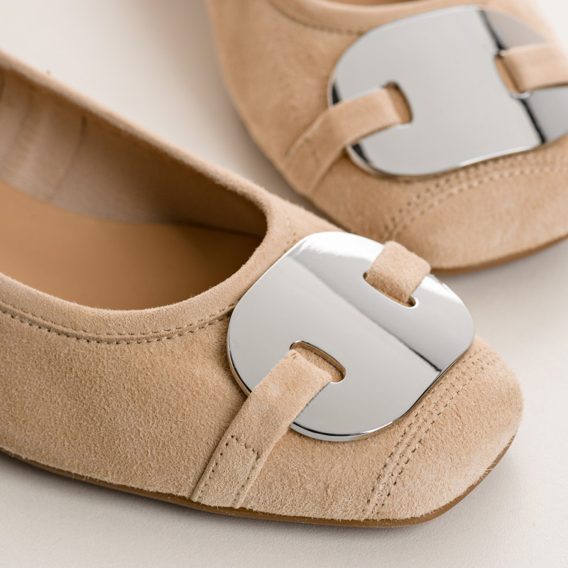 Klarissa Suede Heel Ballerinas | Reqins