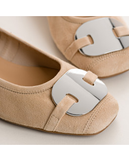 Klarissa Suede Heel Ballerinas | Reqins