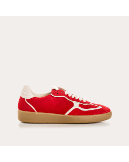 Sneakers for women with suede laces and smooth leather