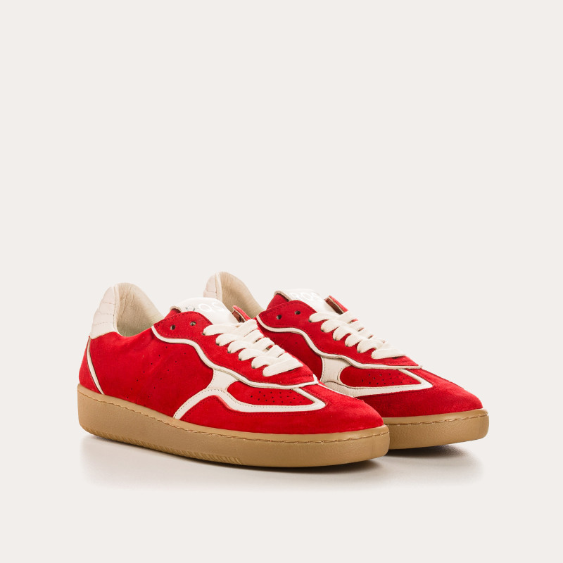 Sneakers for women with suede laces and smooth leather