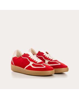 Sneakers for women with suede laces and smooth leather