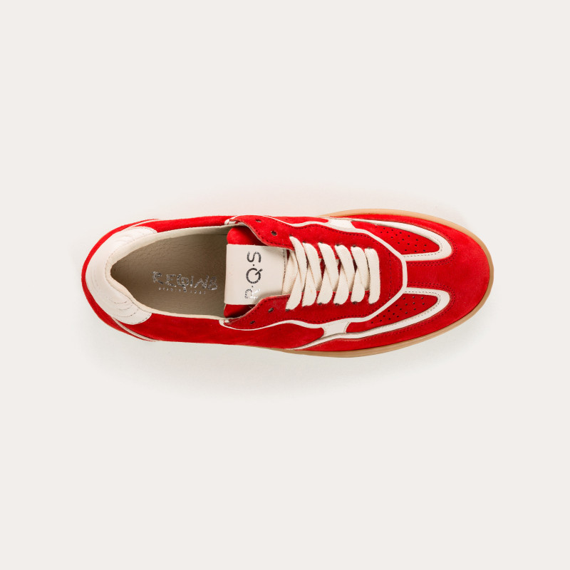 Sneakers for women with suede laces and smooth leather