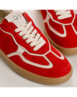 Sneakers for women with suede laces and smooth leather