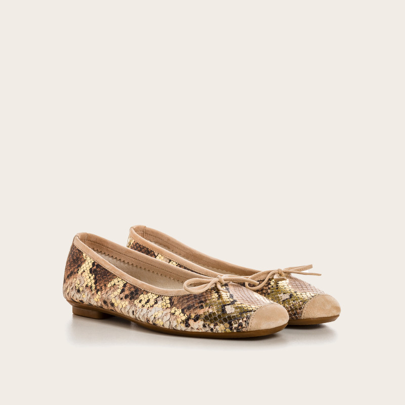 Ballerine python métallisé - HARMONY | Reqins