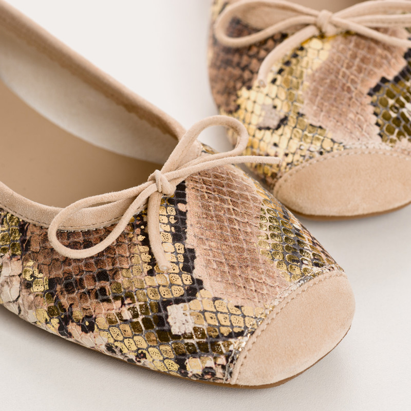 Ballerine python métallisé - HARMONY | Reqins