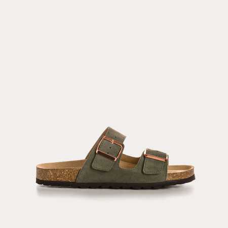 MULES NUBIA CUIR VELOURS
