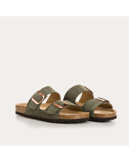 Nubia Bride Sandals - Anatomical Shoes Camel Velvet Leather | Reqins