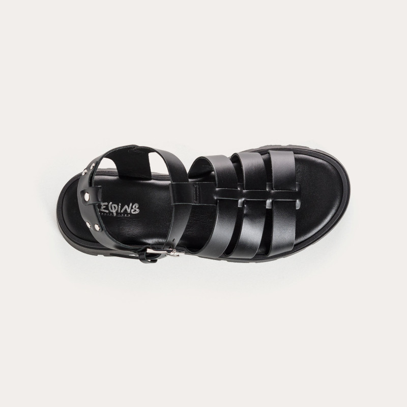 Luxor leather sandals with heel 4 cm - Chic Uncontracted