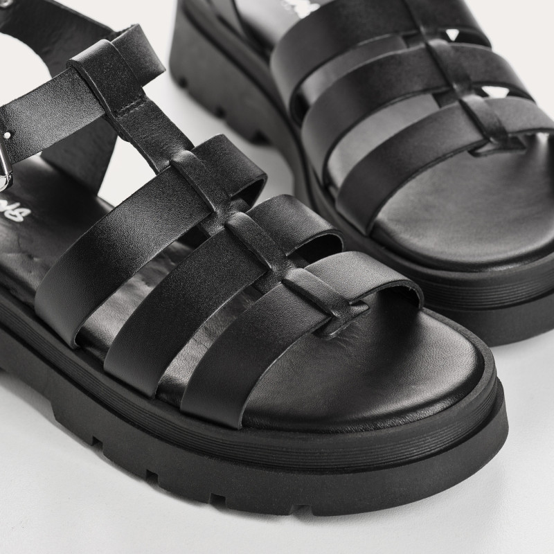 Luxor leather sandals with heel 4 cm - Chic Uncontracted