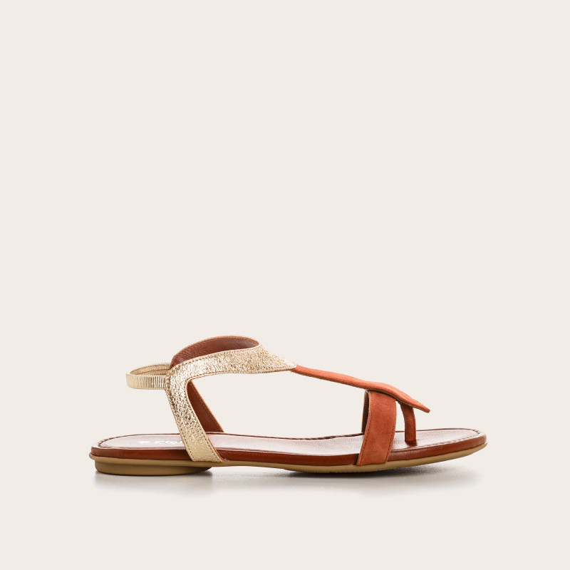 Bernie velvet leather and metal sandals