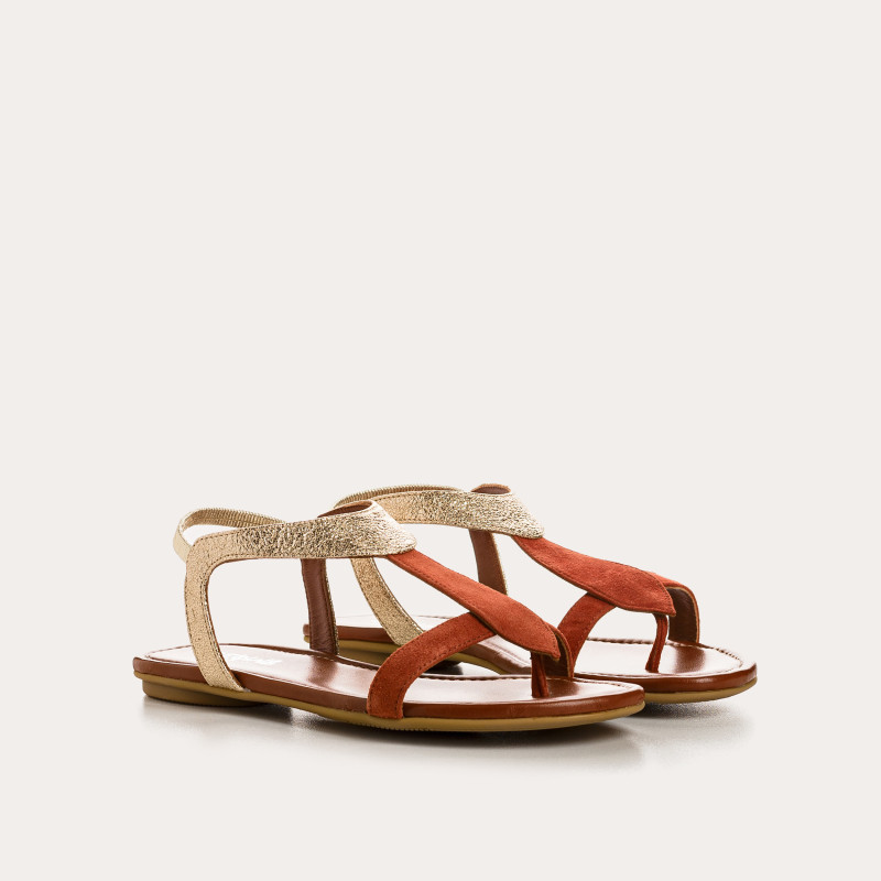 Bernie velvet leather and metal sandals
