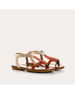 Bernie velvet leather and metal sandals