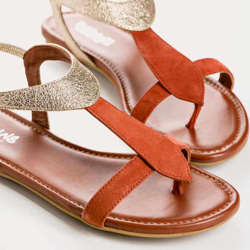 Bernie velvet leather and metal sandals