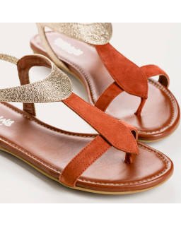 Sandales Bernie en cuir velours et métal | Reqins