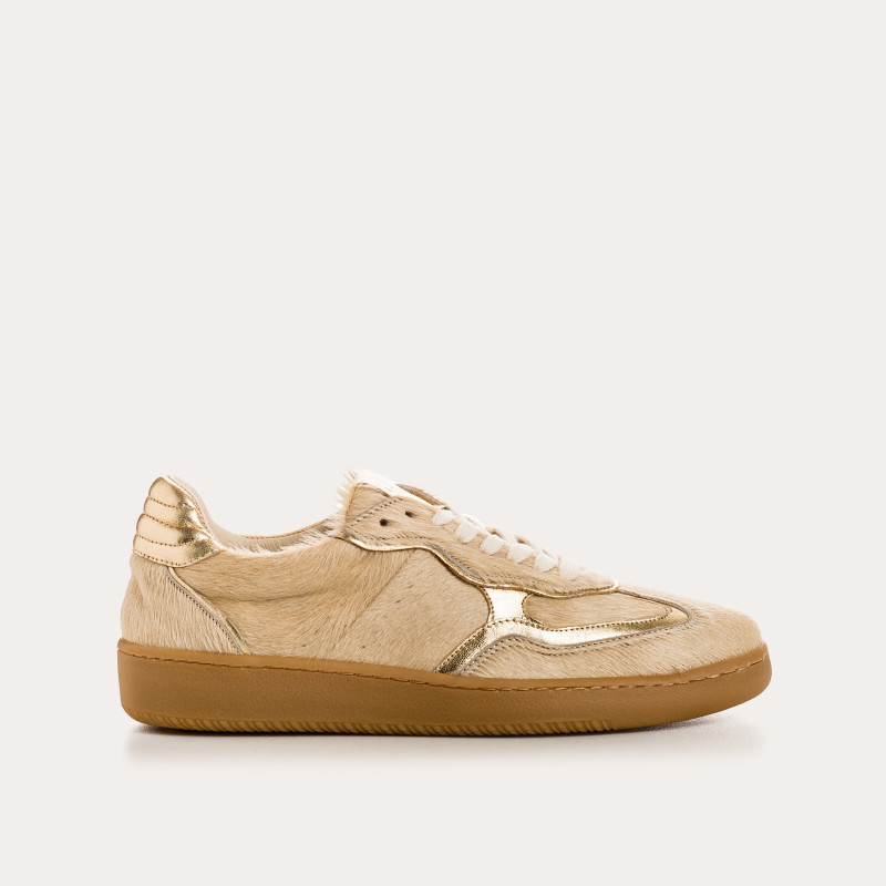 Sneakers Athena Square Leather and Velvet - Reqins