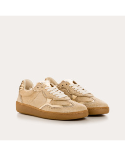 Sneakers Athena Square Leather and Velvet - Reqins