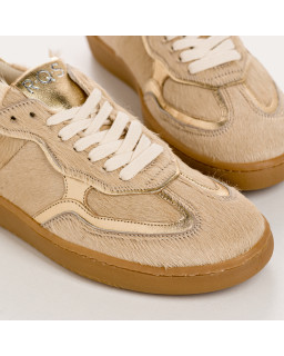 Sneakers Athena Square Leather and Velvet - Reqins