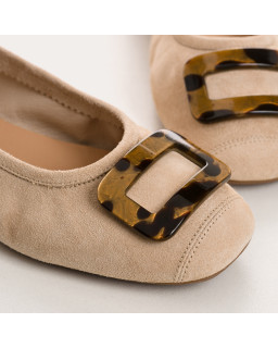 Ballerines Halmane en cuir velours | Reqins