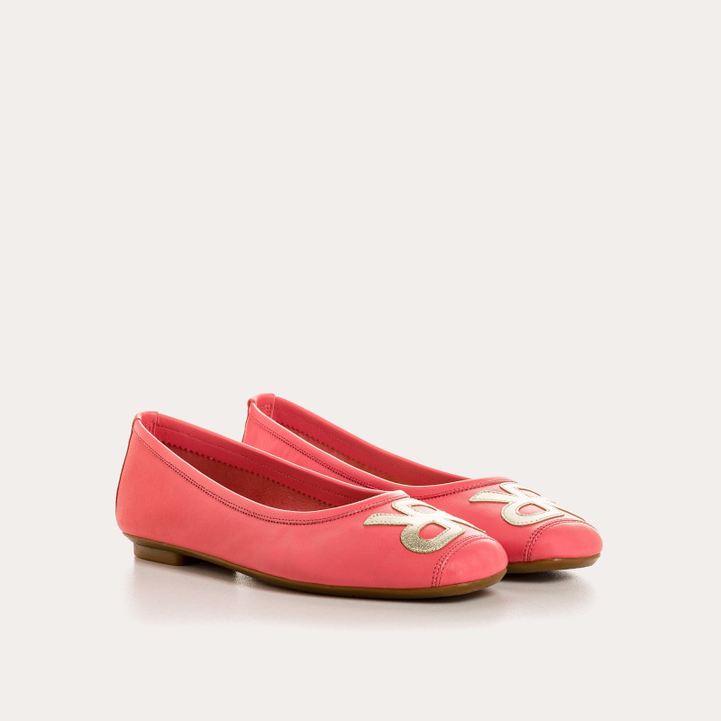 Hopa leather ballerinas with glittering embroidered pattern