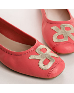 Hopa leather ballerinas with glittering embroidered pattern