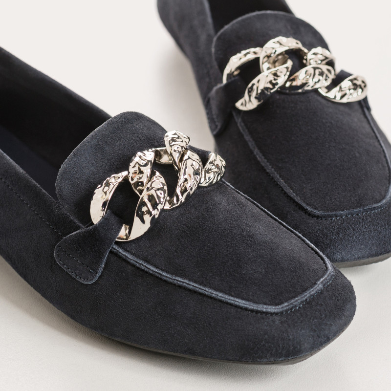 Hilda leather moccasins velvet | Elegance & Comfort - Reqins