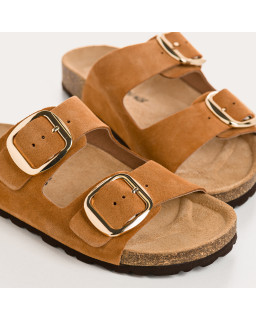 Mules Mercure en cuir velours - Confort et style - Reqins