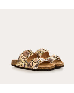 Mules Mercure Python Metal - Confort et éclat doré - Reqins