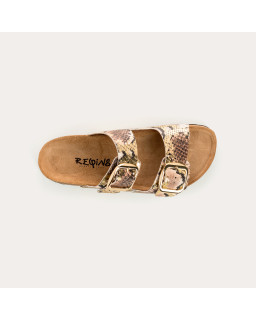 Mules Mercure Python Metal - Confort et éclat doré - Reqins