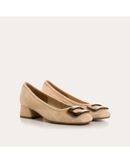 Ballerines Kornelia à talons en cuir velours - Reqins