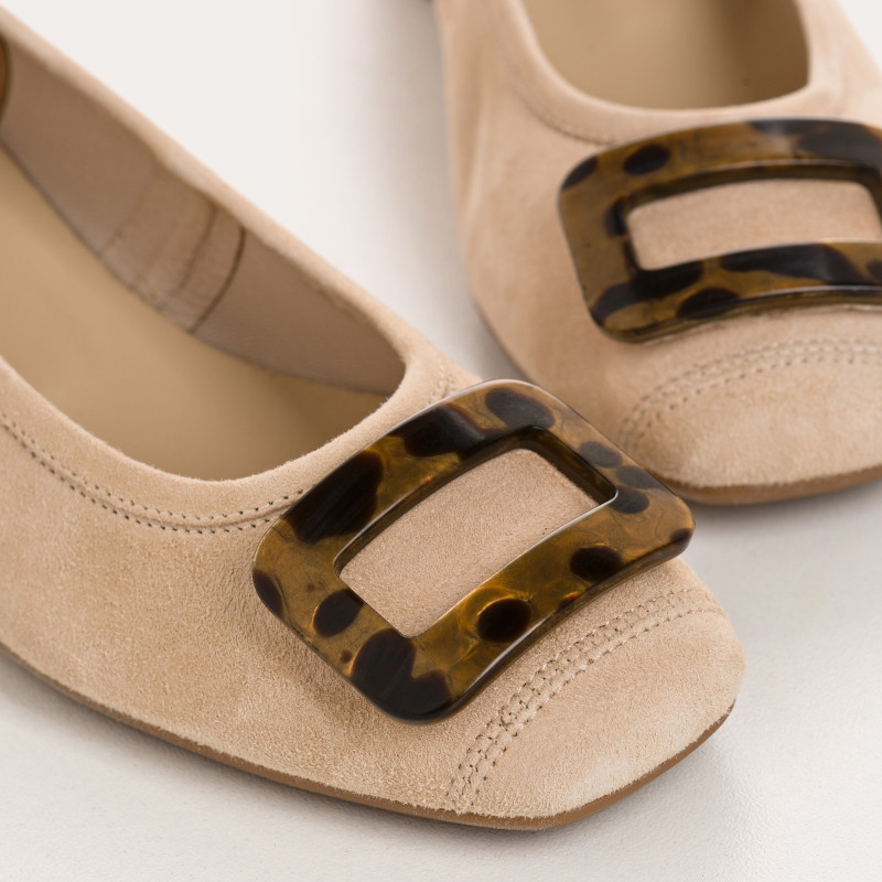 Kornelia Ballerina with Suede Heels - Reqins