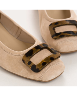 Ballerines Kornelia à talons en cuir velours - Reqins