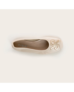 Hopa leather ballerinas with glittering embroidered pattern
