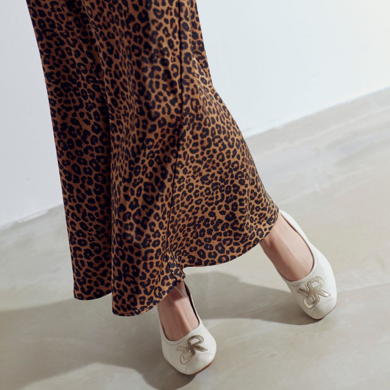 Hopa leather ballerinas with glittering embroidered pattern