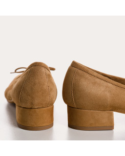 Suede heel ballerinas